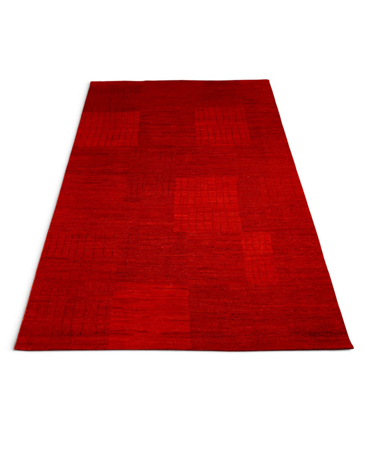 Vermilion red Afghan Gabbeh rug, Afghanistan craftsmanship