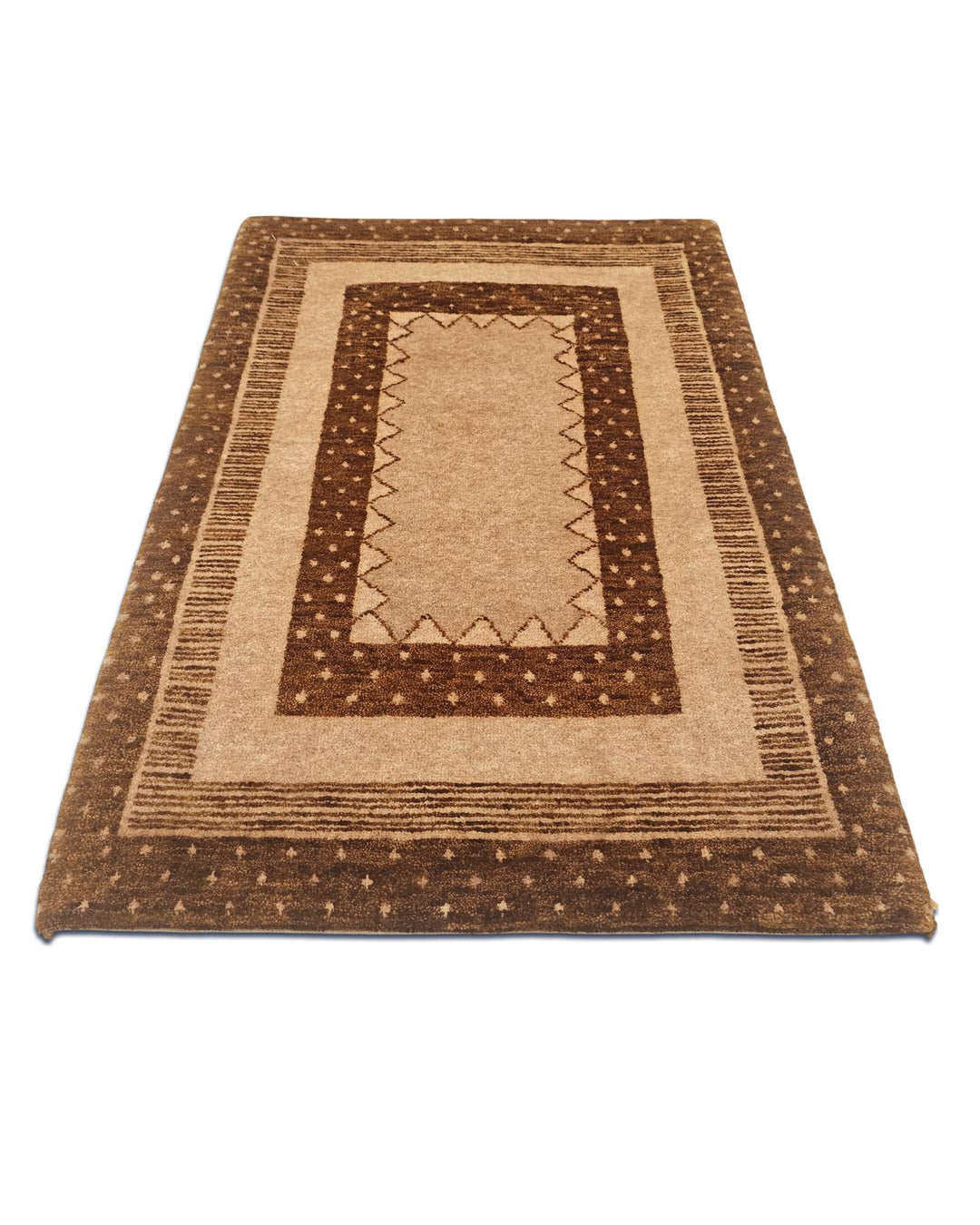 Camel brown Afghan Gabbeh rug, Afghanistan craftsmanship