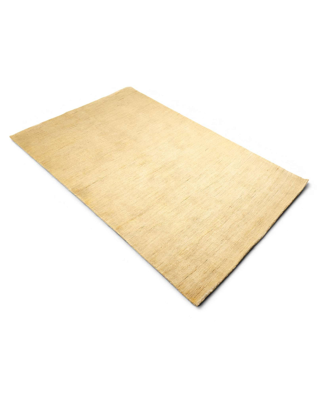 Hand-knotted undyed wool pile of natural Gabbeh rug, 122×187cm