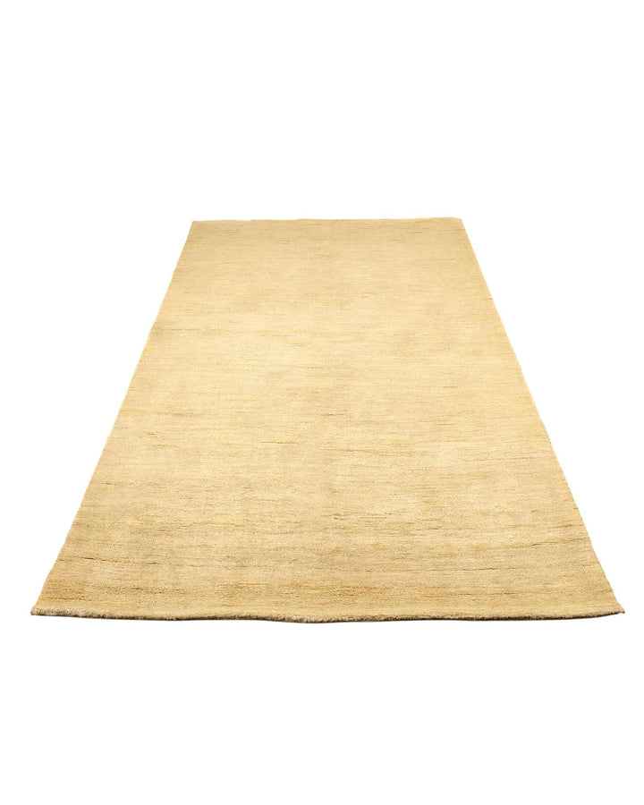 Hand-knotted Afghan Gabbeh rug in natural cream wool