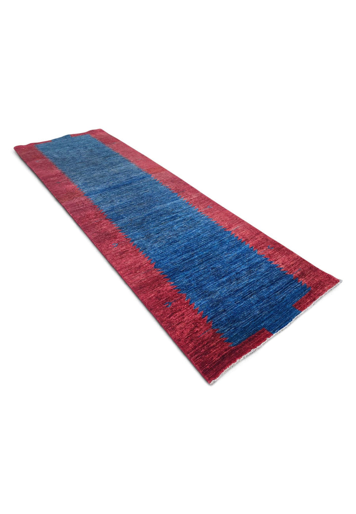 Wine red Gabbeh runner 90×281cm, Afghanistan craftsmanship