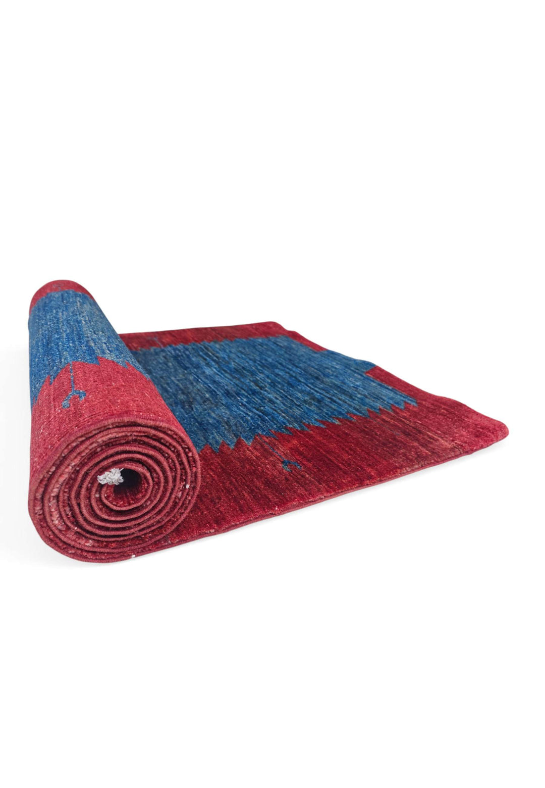 One-of-a-kind wine red sawtooth Gabbeh Afghan runner