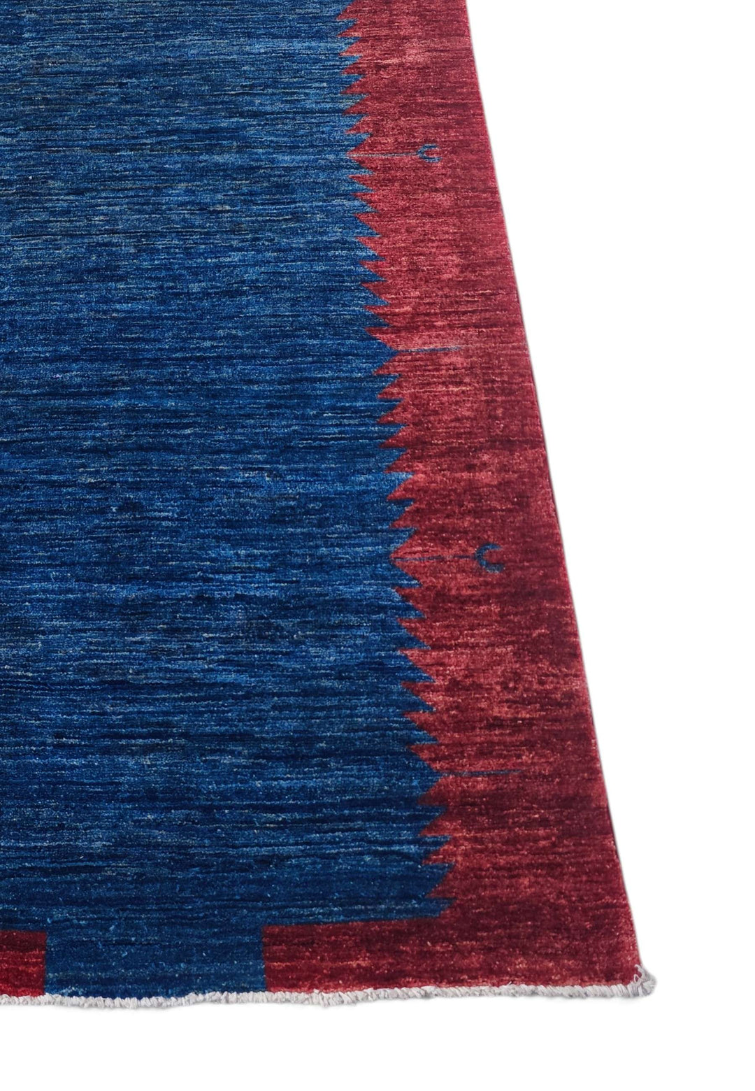 Hand-knotted wine red Afghan Gabbeh runner in Ghazni wool