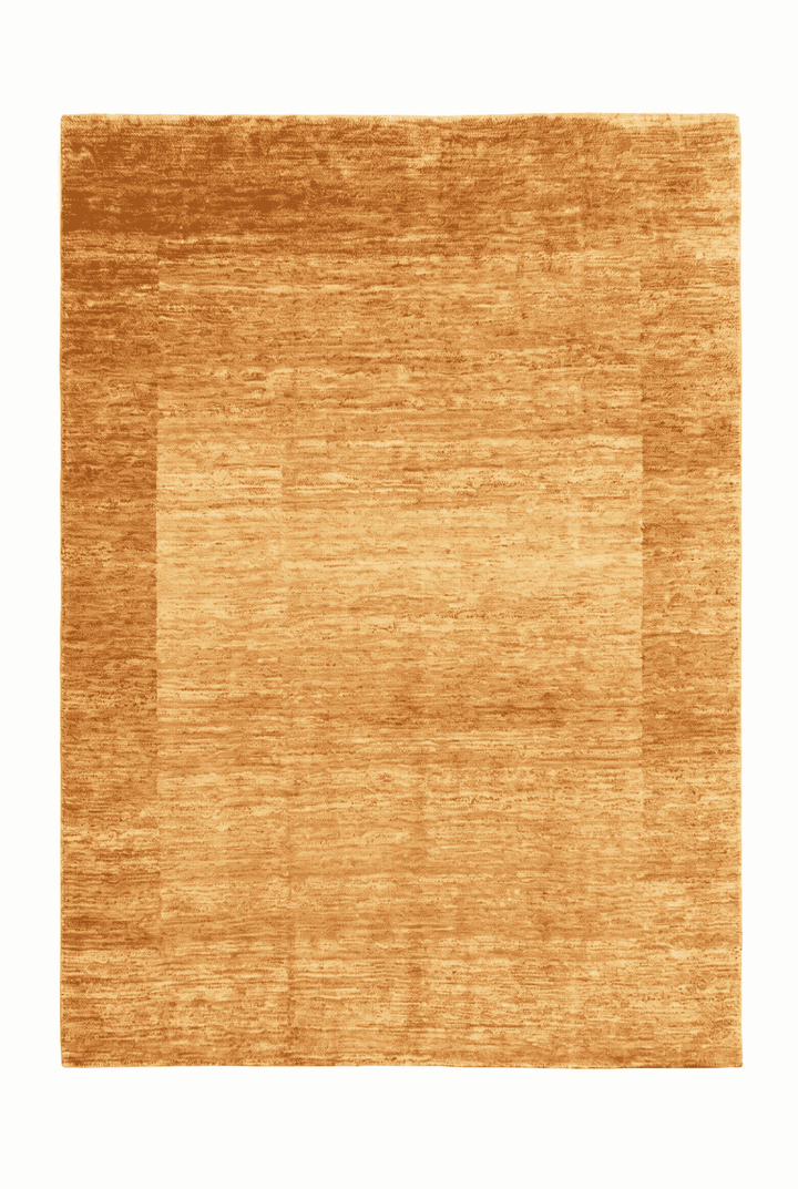 Amber gold bordered Ghazni rug, 194×247cm, 3 tatami, modern