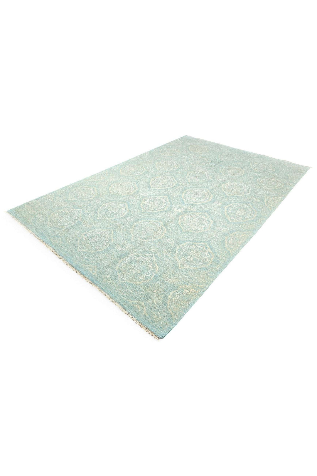 Aqua Afghan Ghazni Rug, hand-knotted, 200×297cm, photo 5