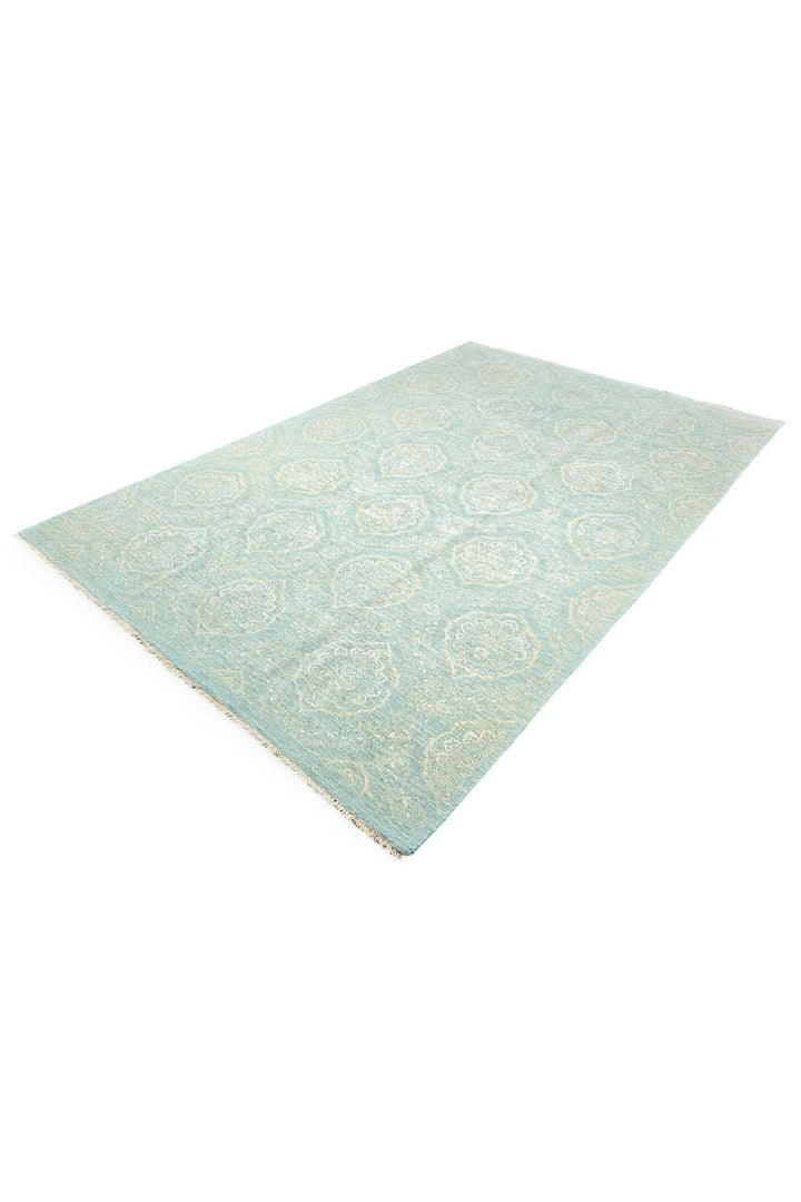 Aqua Afghan Ghazni Rug, hand-knotted, 200×297cm, photo 5
