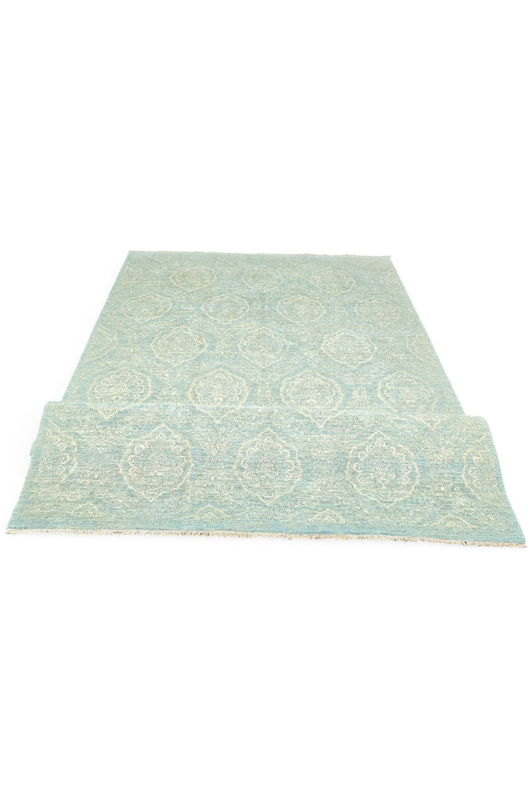 Aqua Afghan Ghazni Rug, hand-knotted, 200×297cm, photo 7