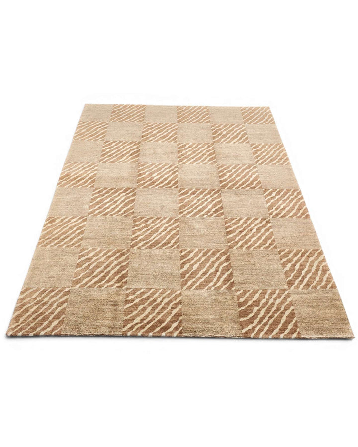 Beige ivory Ghazni rug, Afghanistan craftsmanship