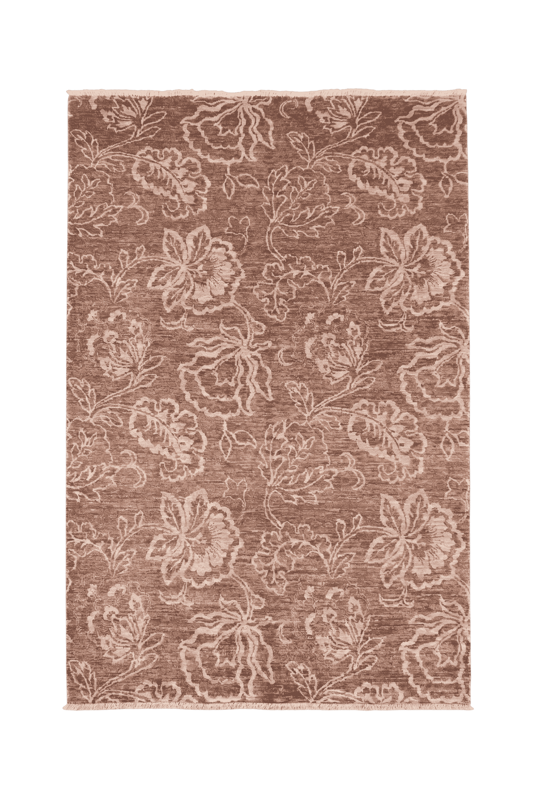 Brown tonal floral Ghazni rug, hand-knotted Afghan wool