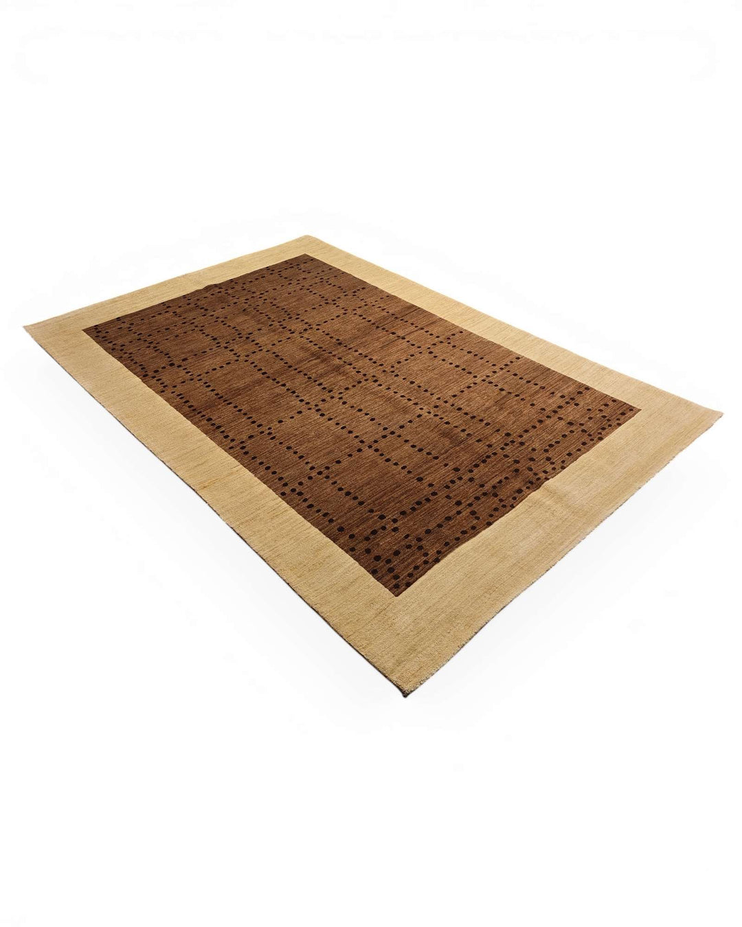Brown cream Ghazni rug, Afghanistan craftsmanship