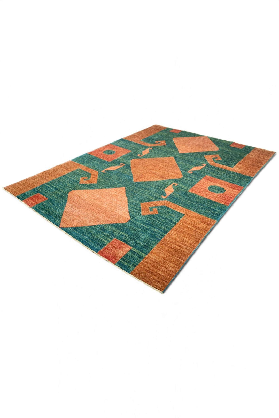 Burnt Orange Afghan Ghazni Rug, hand-knotted, 212×278cm, photo 5