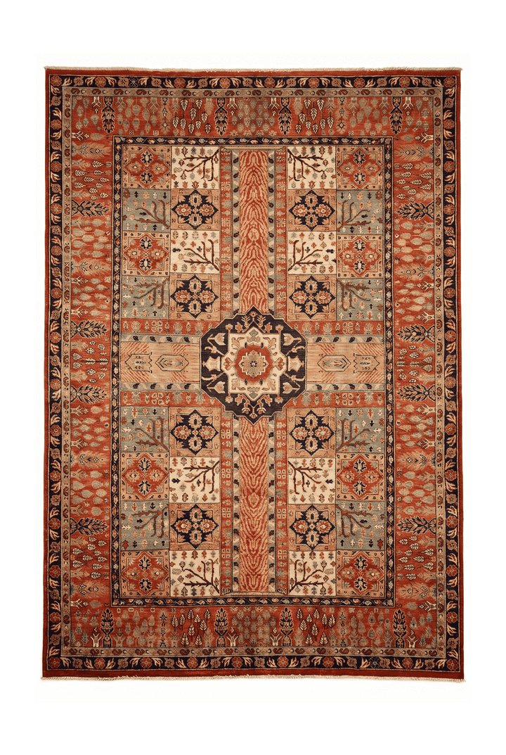 Rust Bakhtiari garden panel Ghazni rug, 200×296cm, 4.5 tatami