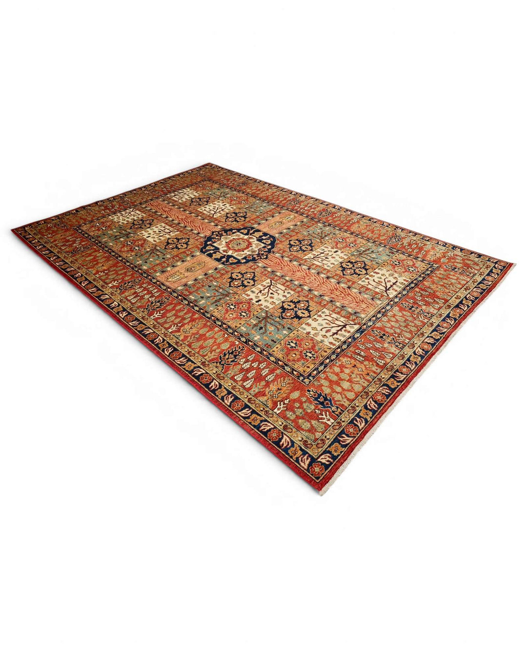 Rust Bakhtiari garden rug for a large living room, 4.5 tatami