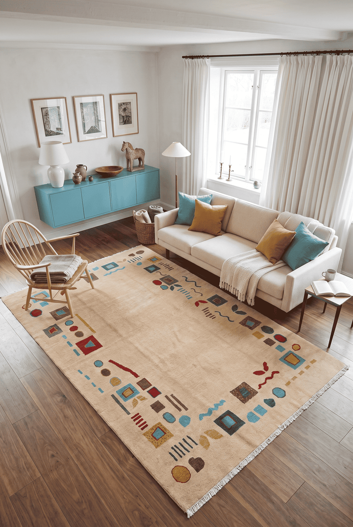 Camel Beige Afghan Ghazni Rug, hand-knotted, 188×271cm, photo 3
