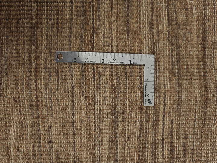 Hand-knotted natural camel Afghan rug with plain open field