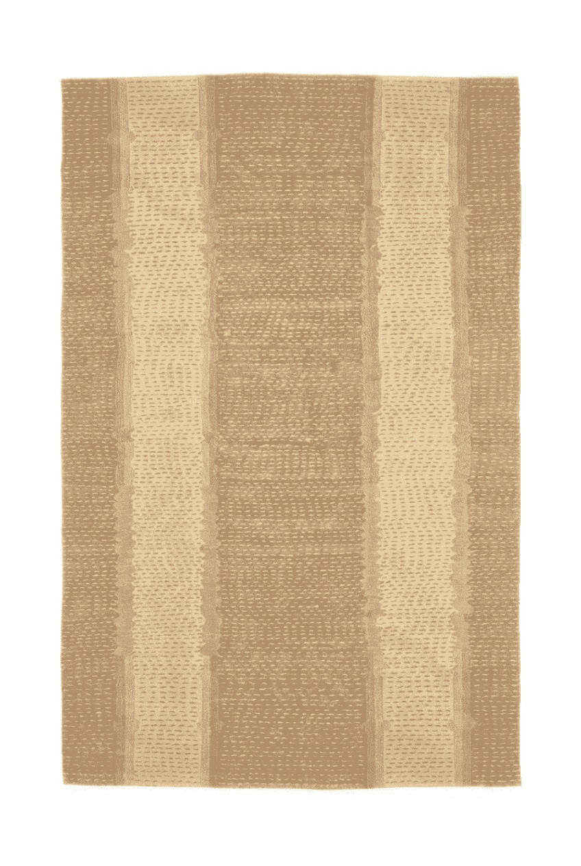 Camel Afghan Ghazni Rug, plain design, hand-knotted, 199×300cm