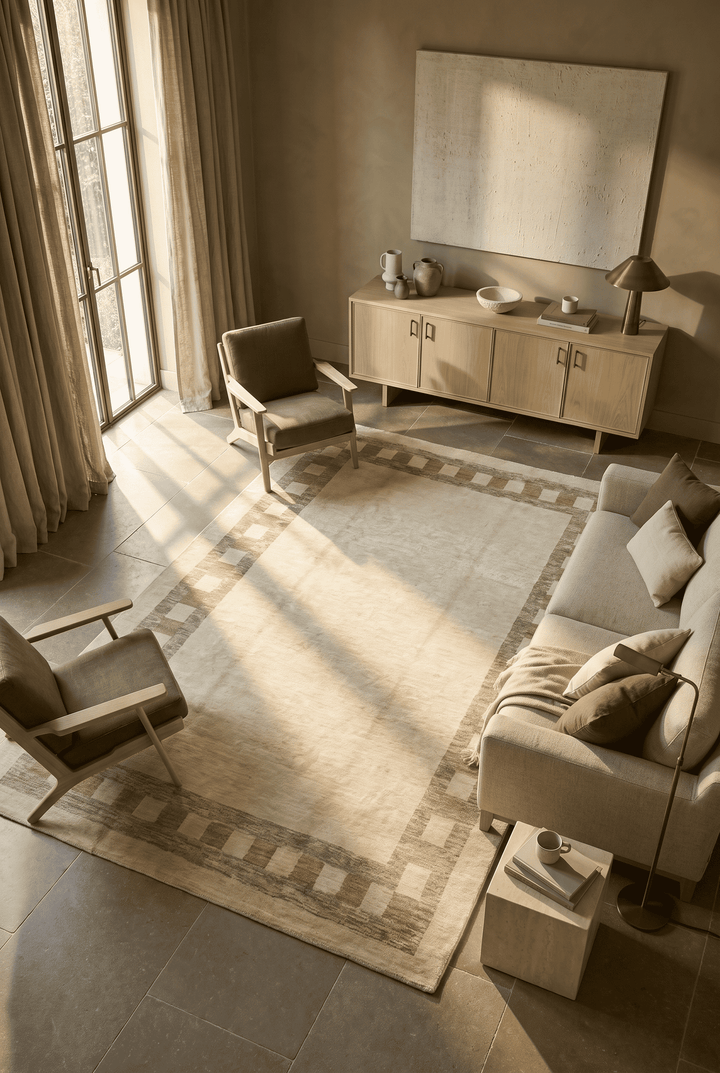 Cream Afghan Ghazni Rug, hand-knotted, 200×294cm, photo 2