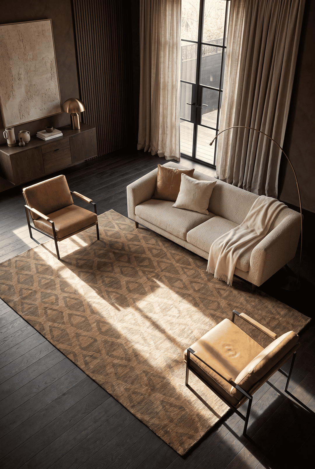 Dusty Taupe Afghan Ghazni Rug, hand-knotted, 196×323cm, photo 2