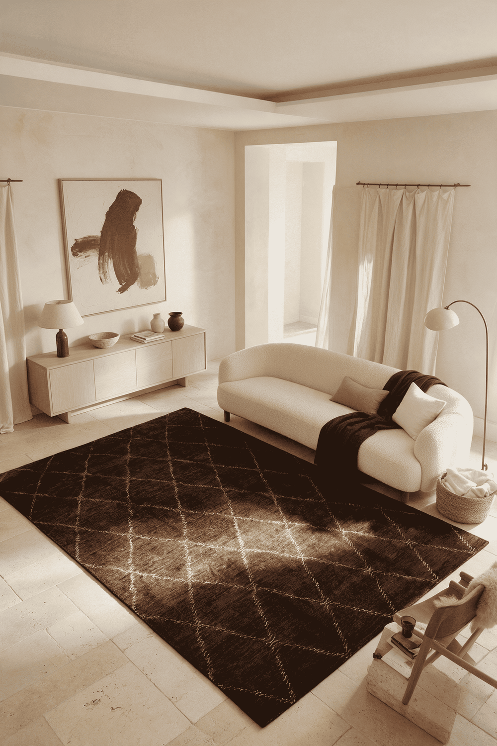Espresso Afghan Ghazni Rug, hand-knotted, 198×302cm, photo 2