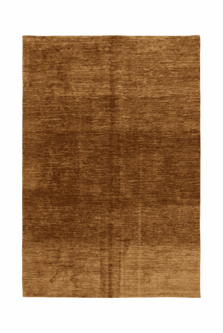 Golden brown plain field Afghan rug in Ghazni wool, hand-knotted