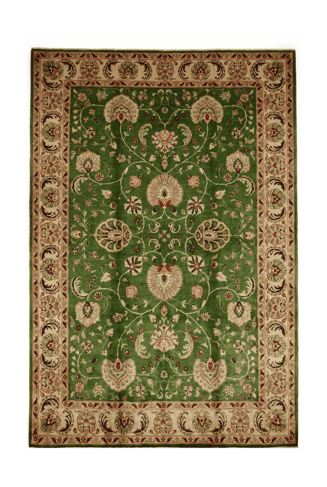 Green floral Ghazni rug, 202×301cm, about 4.5 tatami