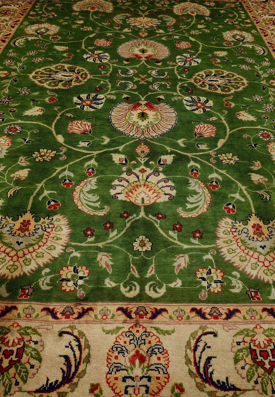 One-of-a-kind green floral Ghazni rug