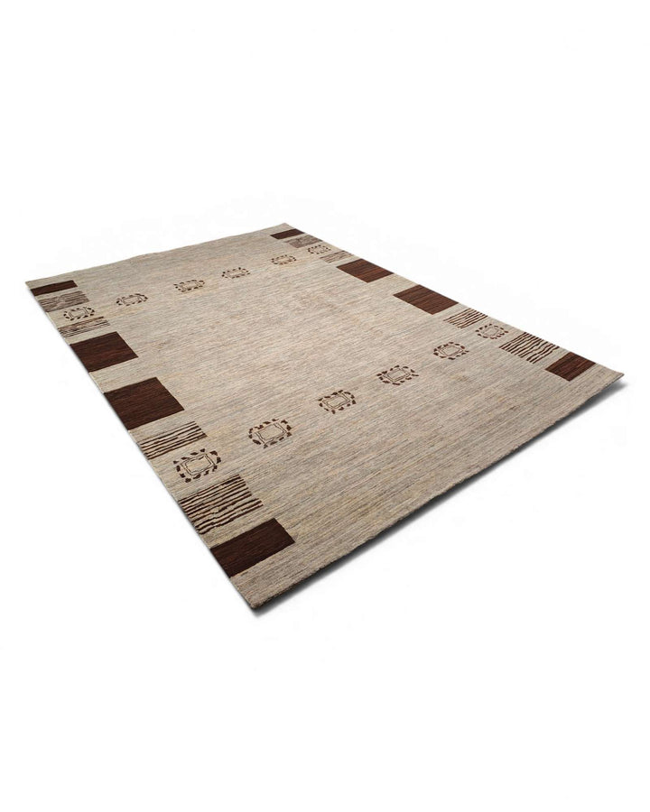 Grey beige Ghazni rug 200×245cm, Afghanistan craftsmanship