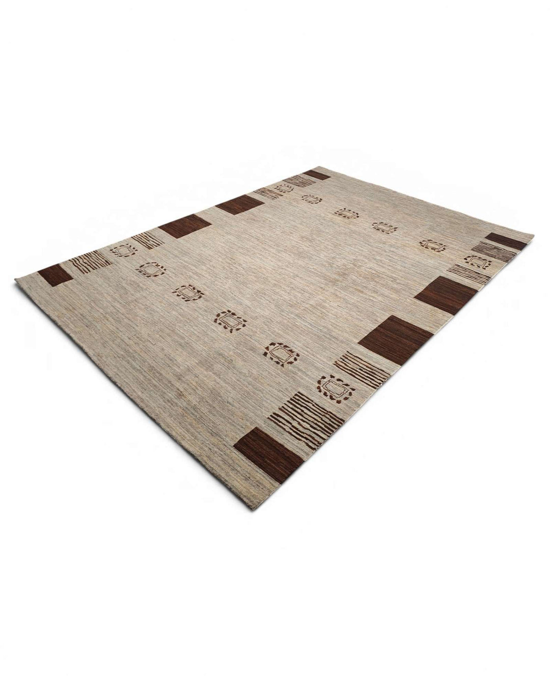 Grey beige minimal rug for a living room, 3 tatami