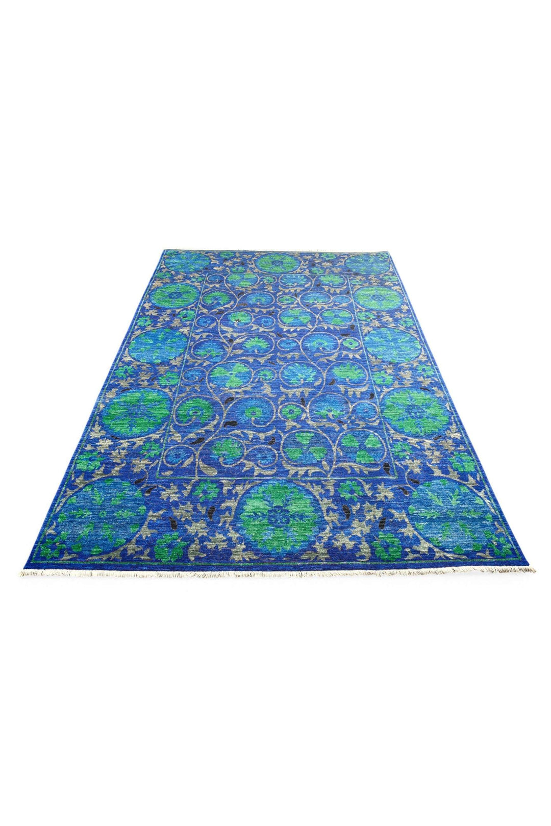 Lapis Blue Afghan Ghazni Rug, hand-knotted, 187×265cm, photo 4