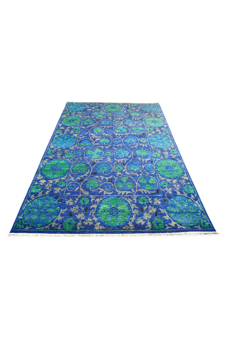 Lapis Blue Afghan Ghazni Rug, hand-knotted, 187×265cm, photo 4