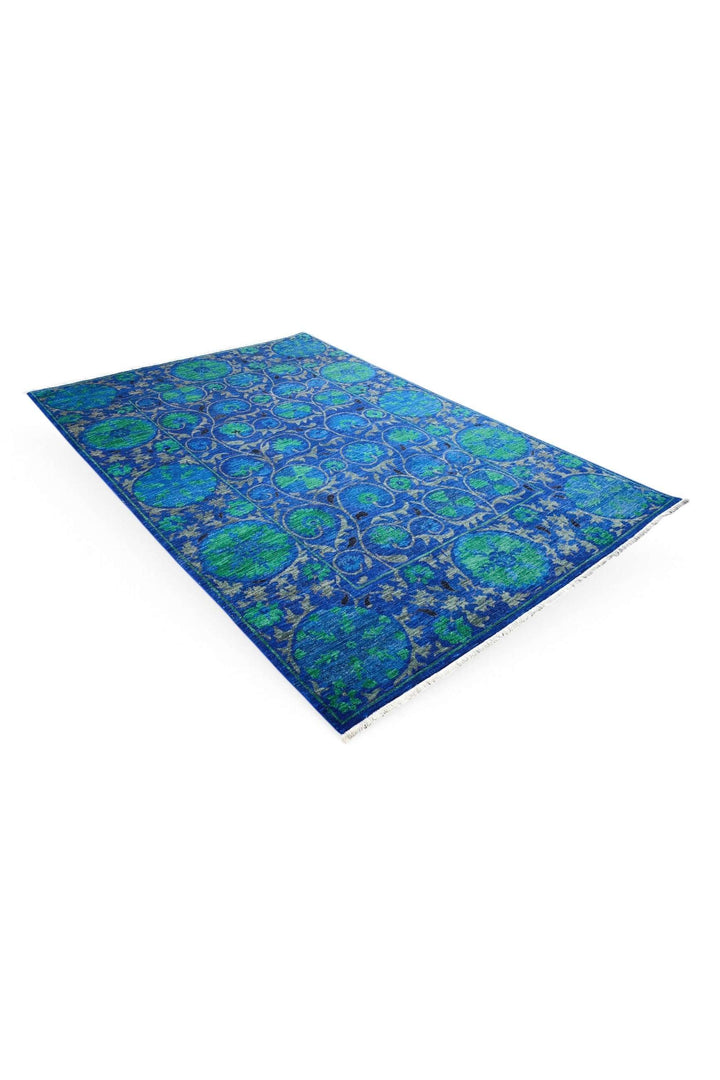 Lapis Blue Afghan Ghazni Rug, hand-knotted, 187×265cm, photo 5