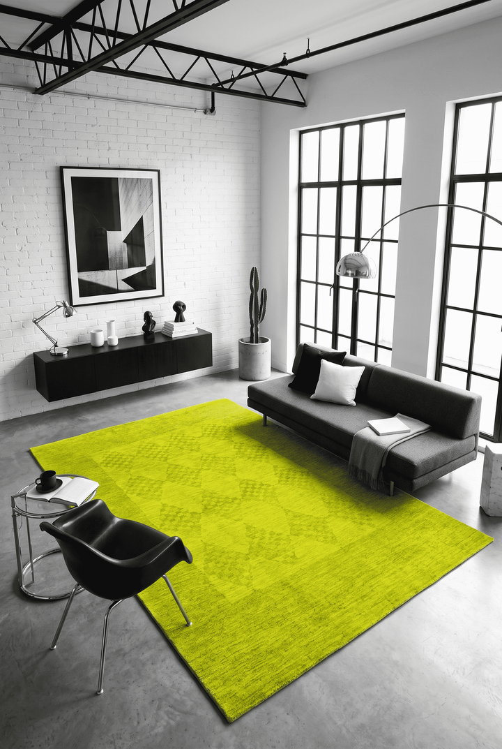 Lime Green Afghan Ghazni Rug, hand-knotted, 179×277cm, photo 2