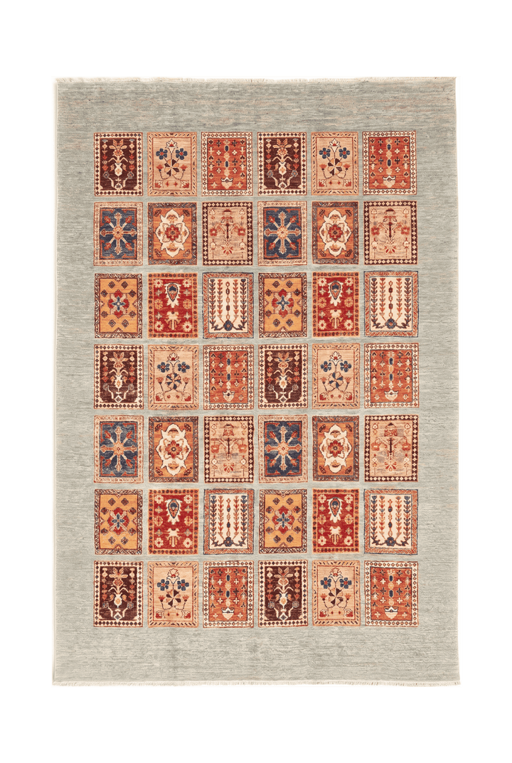 Multicolour garden panel Ghazni rug, 173×229cm, about 2 tatami