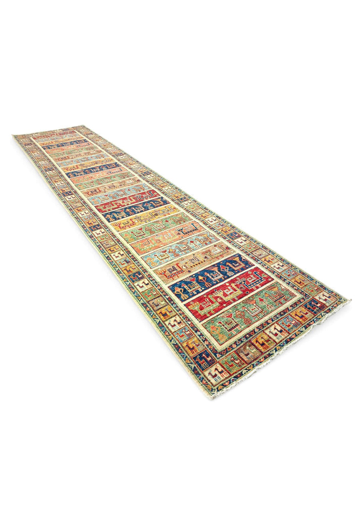 Multicolour Ghazni runner 91×405cm, Afghanistan craftsmanship