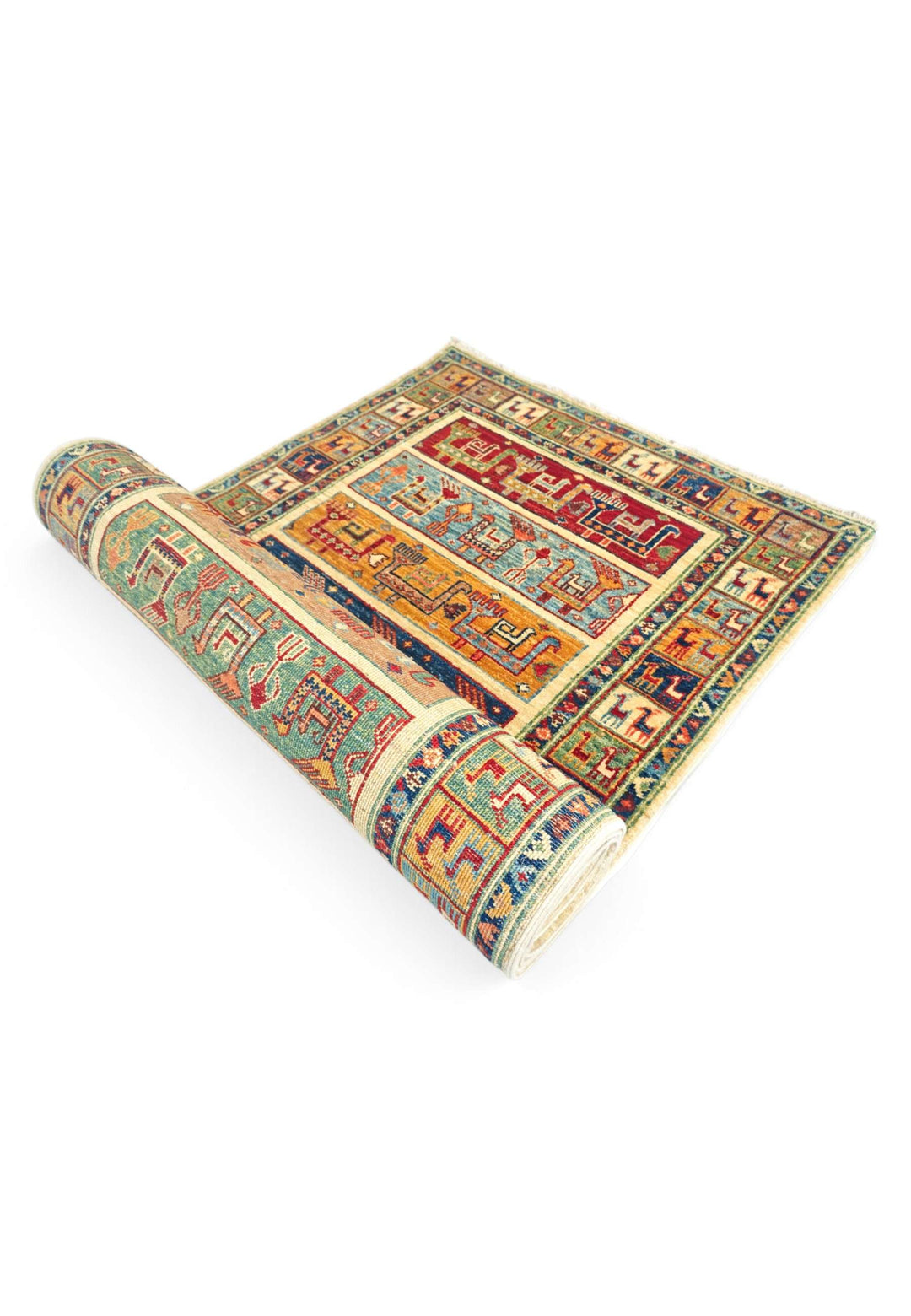 Multicolour animal band runner for a long hallway, 405cm