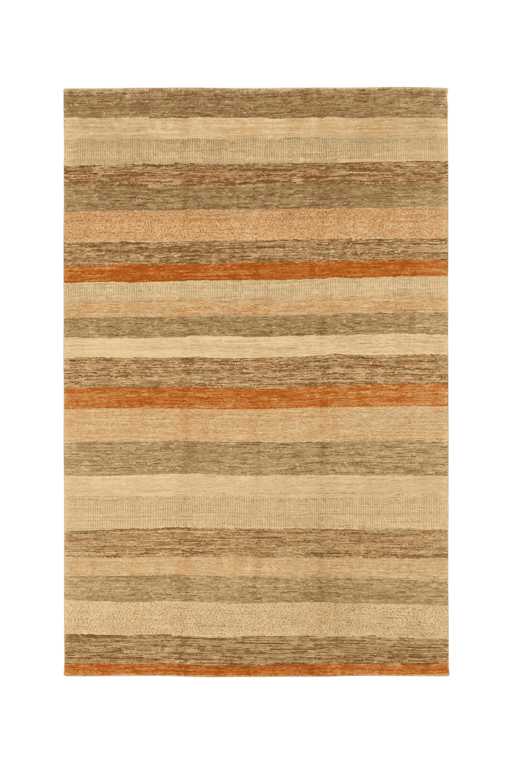 Multicolour stripe Ghazni rug, hand-knotted Afghan wool
