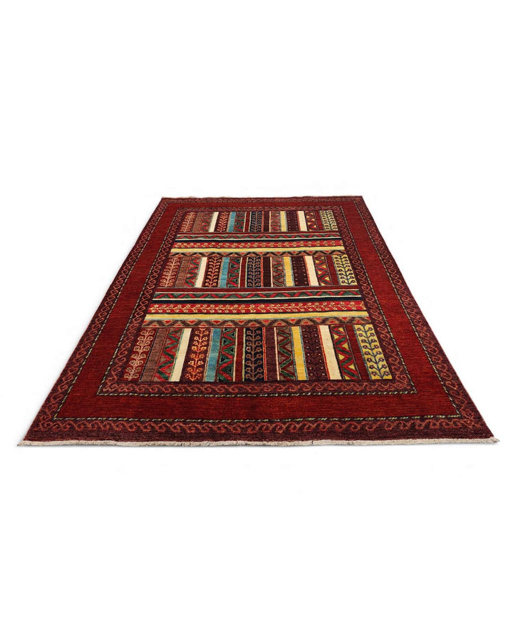 One-of-a-kind multicolour stripe Ghazni rug, 169×234cm