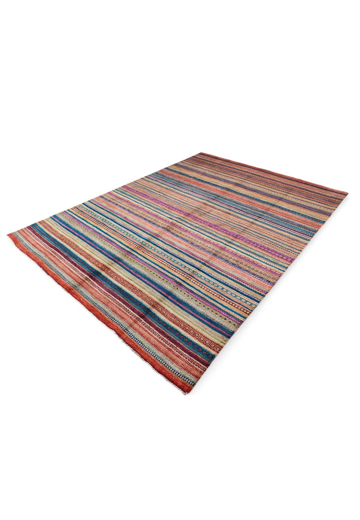 Multicolour Khorjin wool rug 248×348cm, Afghanistan craftsmanship
