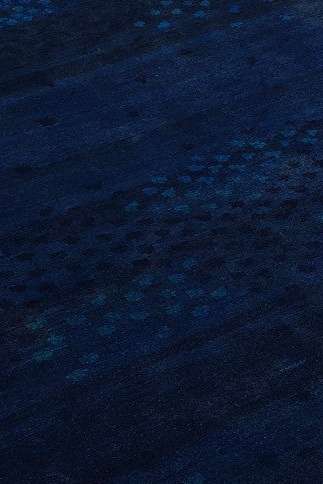 Hand-knotted Ghazni wool pile of midnight navy rug