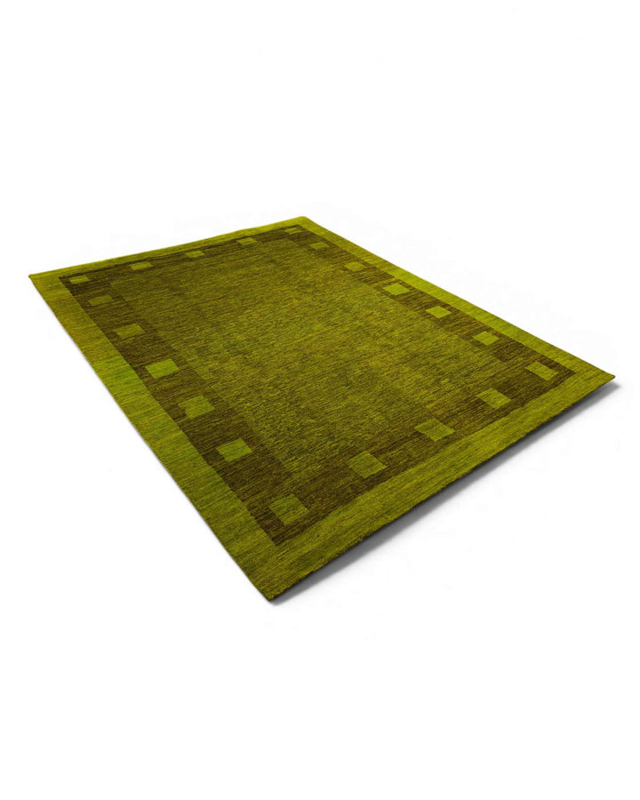 Olive green modern rug for a living room, 3 tatami