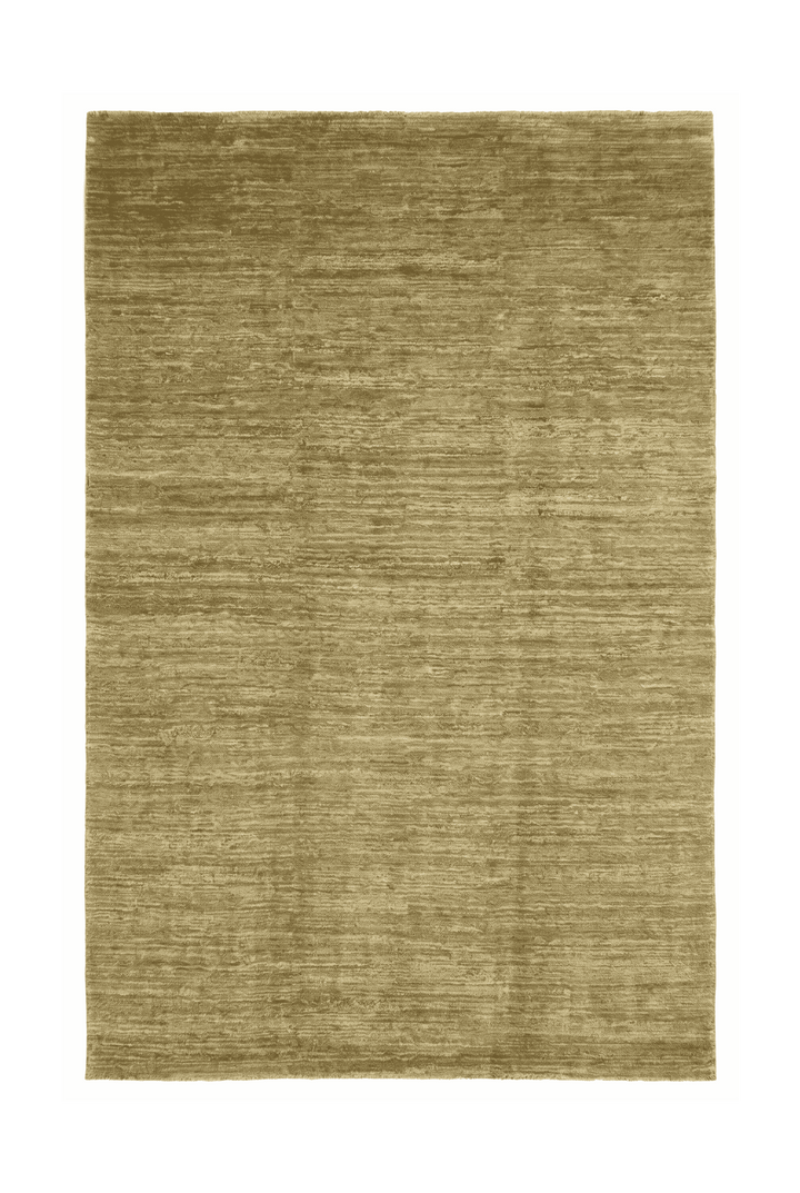 Olive Sage Afghan Ghazni Rug, plain design, hand-knotted, 197×302cm