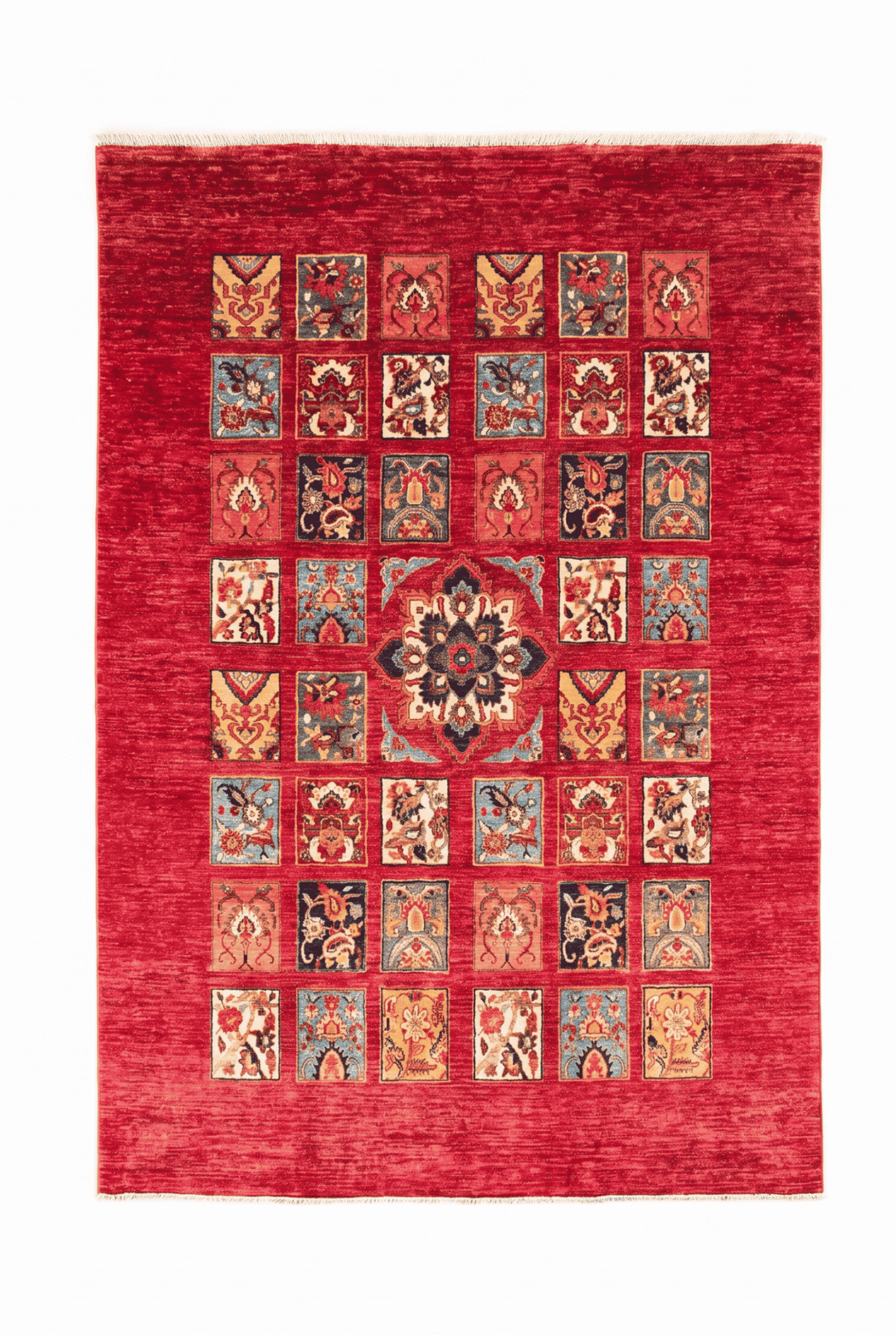 Red garden panel Ghazni rug, 170×229cm, about 2 tatami