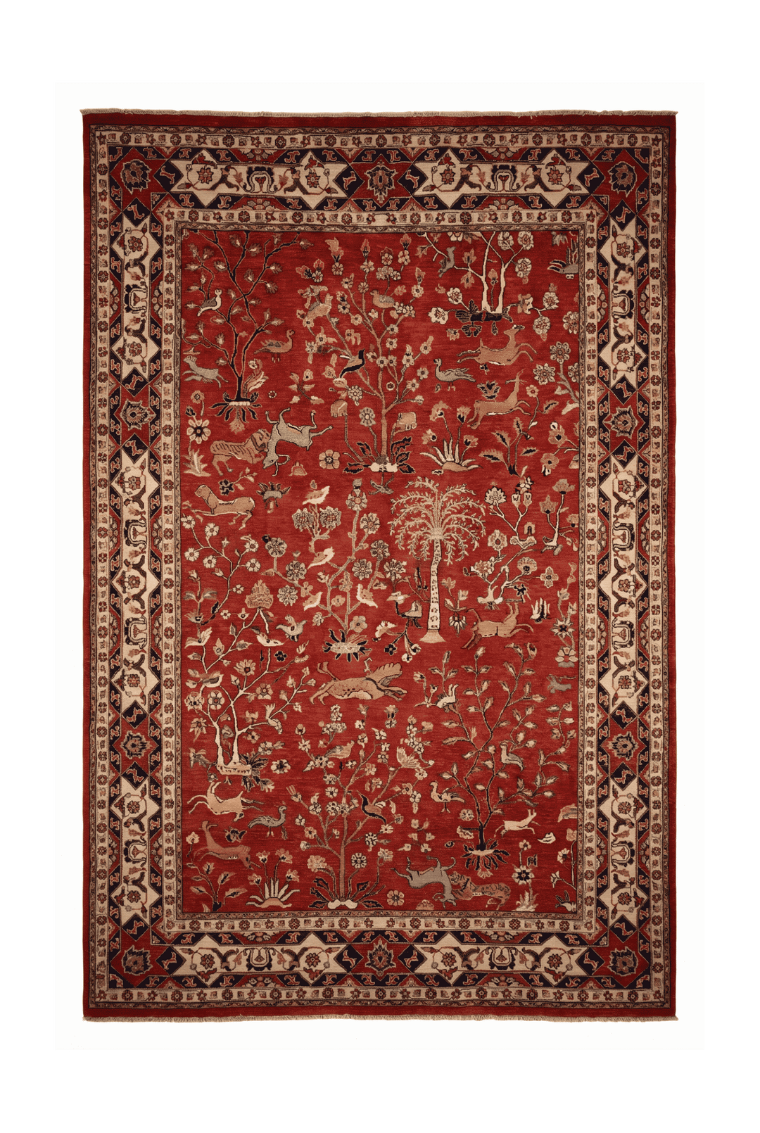 Red Shikargah tree of life Ghazni rug, 195×298cm, 4.5 tatami