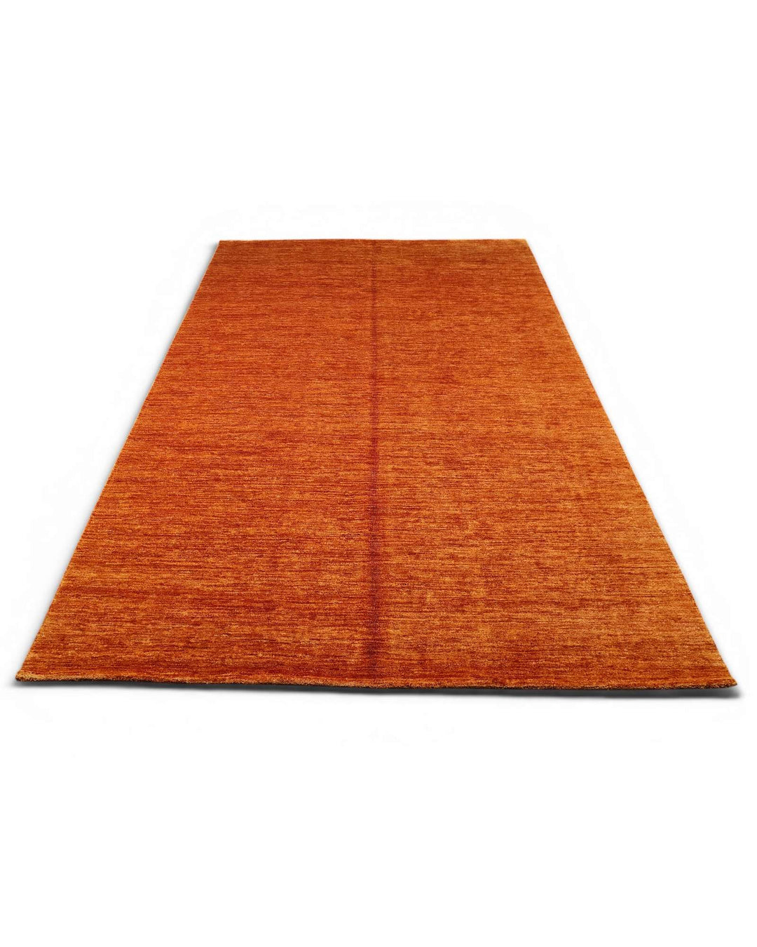 Border detail of rust orange Ghazni hand-knotted rug