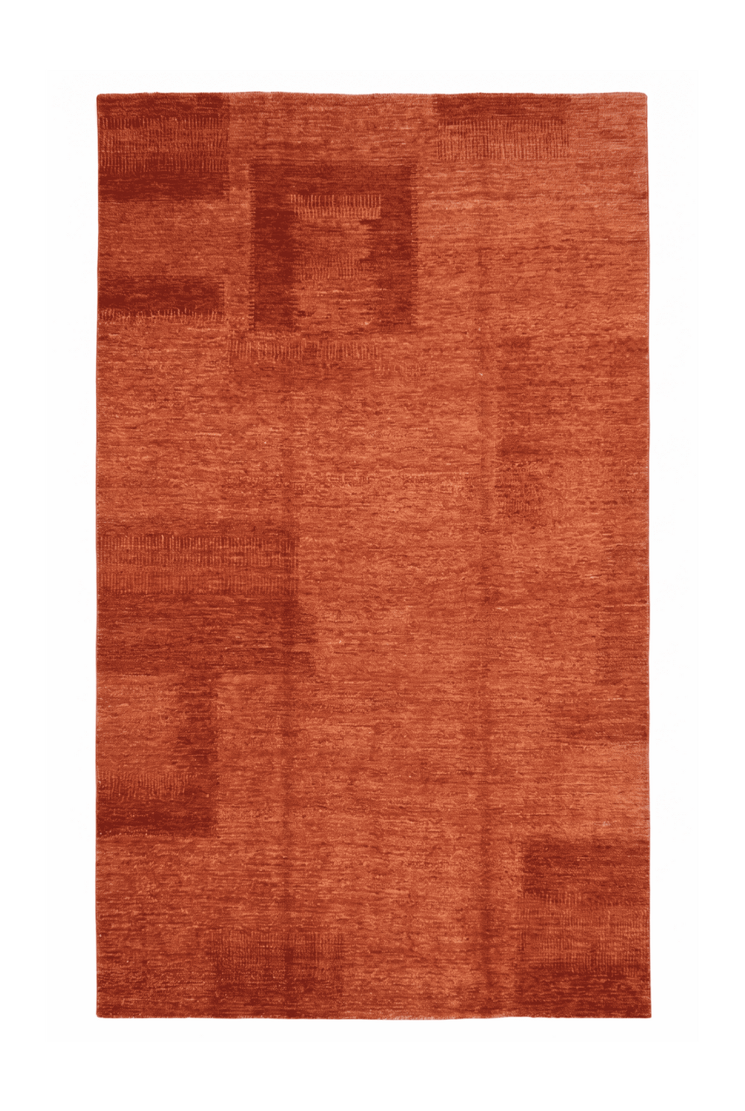 Rust Afghan Ghazni Rug, plain design, hand-knotted, 196×302cm