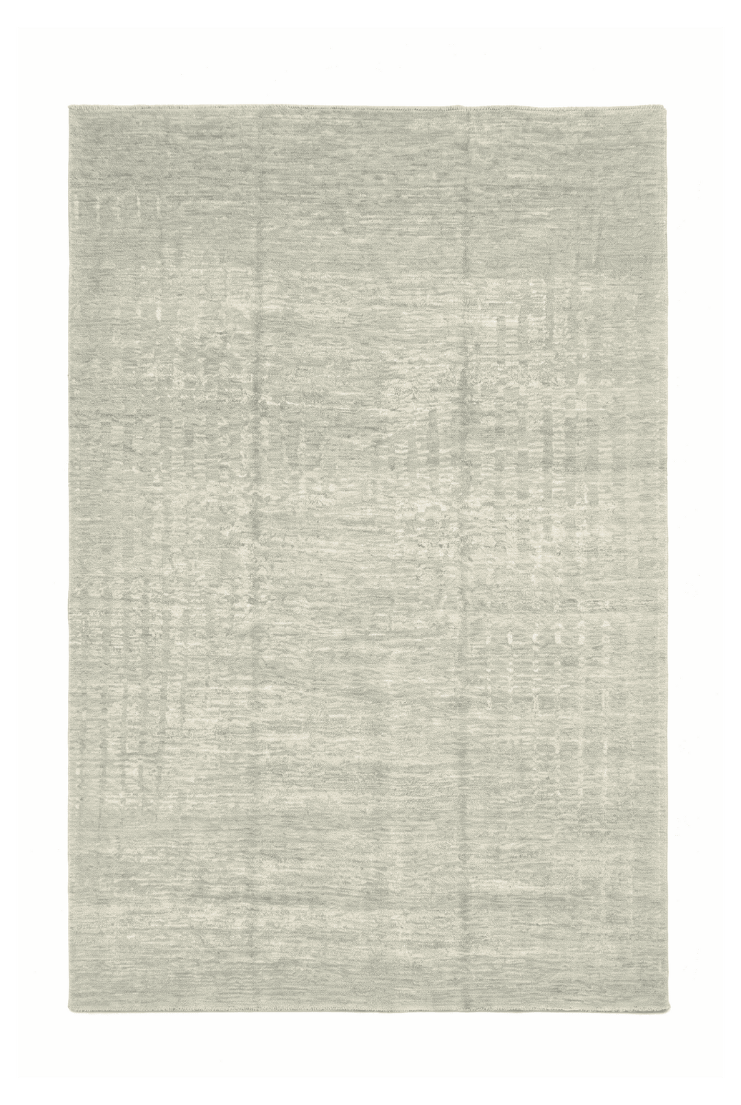 Sage Green Afghan Ghazni Rug, plain design, hand-knotted, 197×293cm