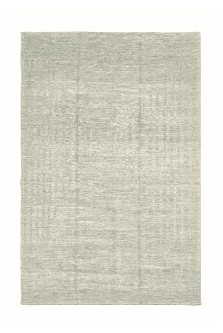 Sage Green Afghan Ghazni Rug, plain design, hand-knotted, 197×293cm
