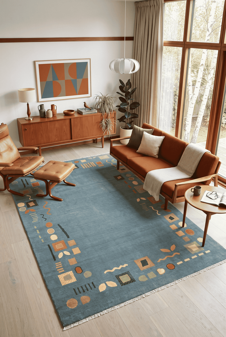 Sea Green Afghan Ghazni Rug, hand-knotted, 190×291cm, photo 2