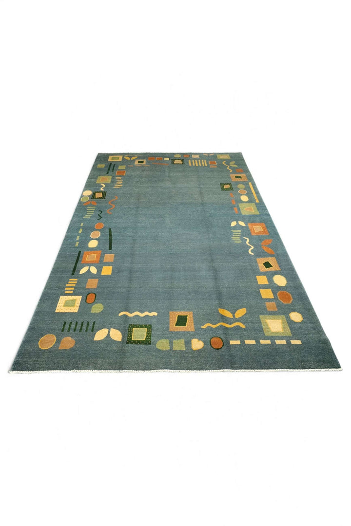 Sea Green Afghan Ghazni Rug, hand-knotted, 190×291cm, photo 4
