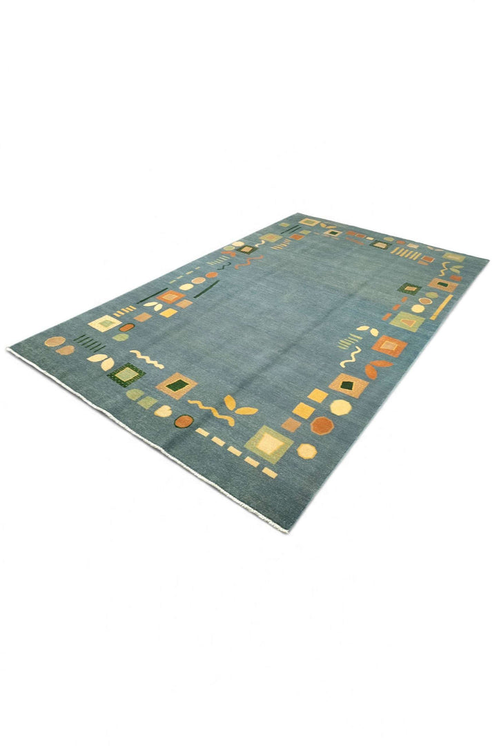 Sea Green Afghan Ghazni Rug, hand-knotted, 190×291cm, photo 5
